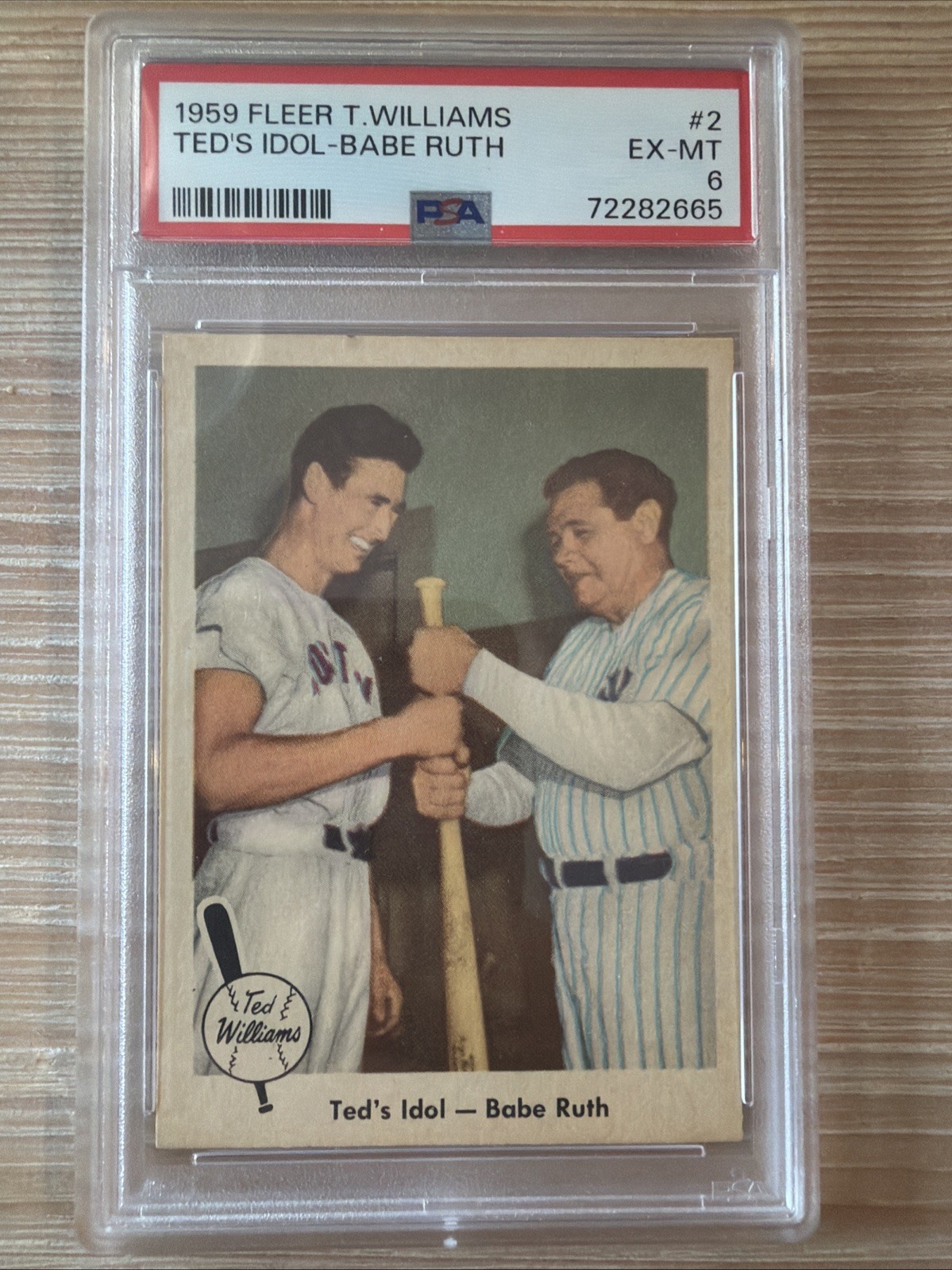 Ted Williams 1959 2 PSA 7 Ted's Idol Babe Ruth Fleer Boston Red Sox view 3
