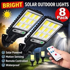 8 szt. Lampa solarna z czujnikiem ruchu Lampa zewnętrzna Naświetlacz 6000W Reflektor LED Światło