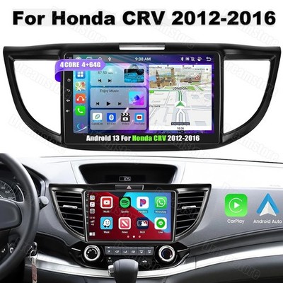 4+64GB Android 13 Car Stereo CarPlay Radio Navi GPS For Honda CRV CR-V 2012-2016