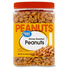Great Value Honey Roasted Peanuts, 34.5 oz