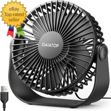 USB Desk Fan 3 Speeds Strong Airflow 5.5 Inch Portable 90  Rotate Quiet Cooling