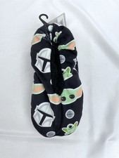 New Star Wars Mandalorian Child Yoda Black Slipper Socks Boys S/M M/L