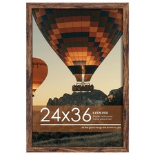 24x36 Poster Frame Brown, HD Plexiglass for 24 x 36 inch Poster or Picture