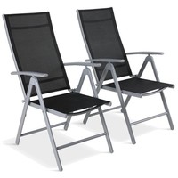 Gartenstuhl Klappstuhl Hochlehner Aluminium 2Er Set Verstellbar Balkonstuhl