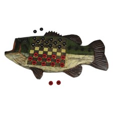 Rivers Edge Products Rustic Checkers Checkerboard Board Games Set Bass Fish Rivers Edge Products Rustic Checkers Checkerboard Board Games Set Bass Fish