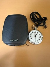 SEIKO Railway Pocket Watch White Dial Black Strap Japan Train Driver Authentic