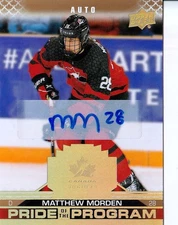2022-23 Upper Deck Team Canada Juniors Signatures #100 Matthew Morden POP