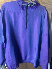 Vintage Wise Guy Pullover Windbreaker Men's XL Purple And Blue Reflective
