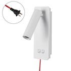 9W Swivel LED Wall Fixture Reading Bedside Light Adjustable On/Off ...