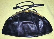Vintage Women's Susan Gail Spanish Black Genuine Snake Bellido Shoulder Bag