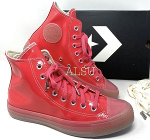red leather converse high tops