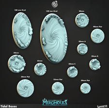 3D Printed Cast n Play Merghouls Tidal Bases Set 28mm 32mm D D