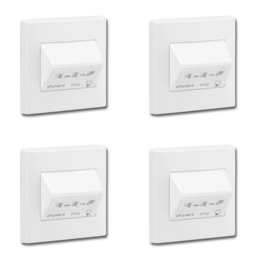 4 x Greenbrook HS1 Dual Voltage Shaver Sockets (fits single gang box)