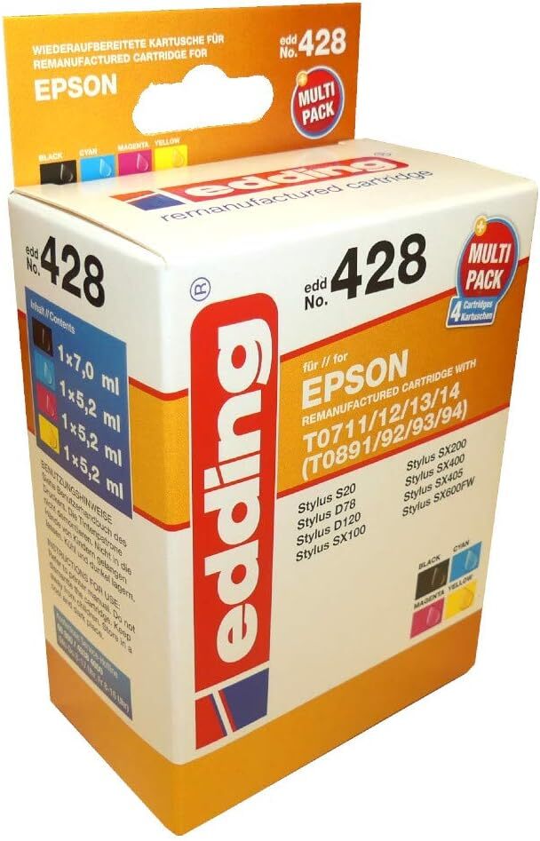 Тонировочный патрон Edding EDD-428 T071140/712/713/714 Совместимость с Epson