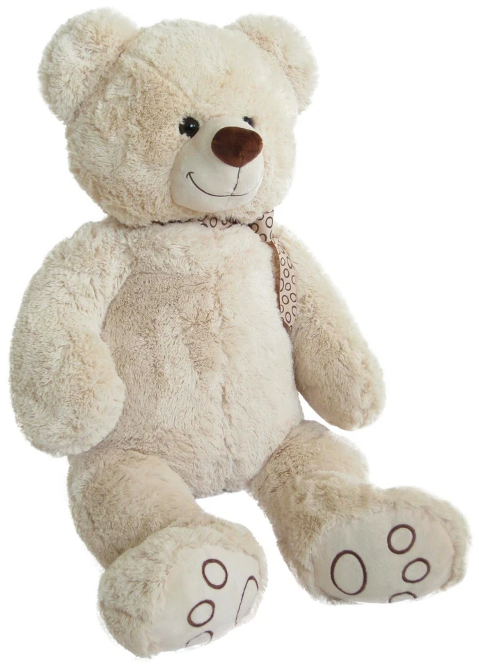 XXL TEDDYBÄR 100 cm gross weiss Plüschbär Teddy Plüsch Plüschtier Bär Kuschelbär - Bild 3 von 4