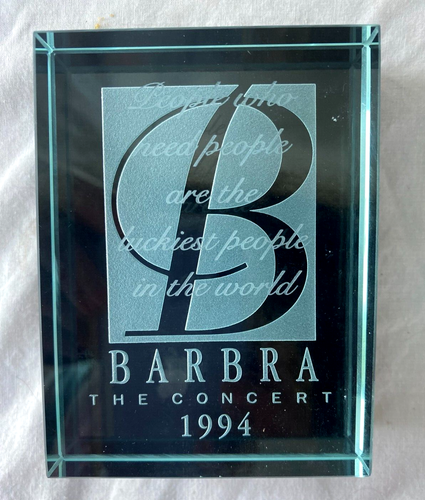 New Old Stock BARBRA STREISAND 1994 The CONCERT BRIEFBESCHWERER Heavy Glass - Bild 2 von 2