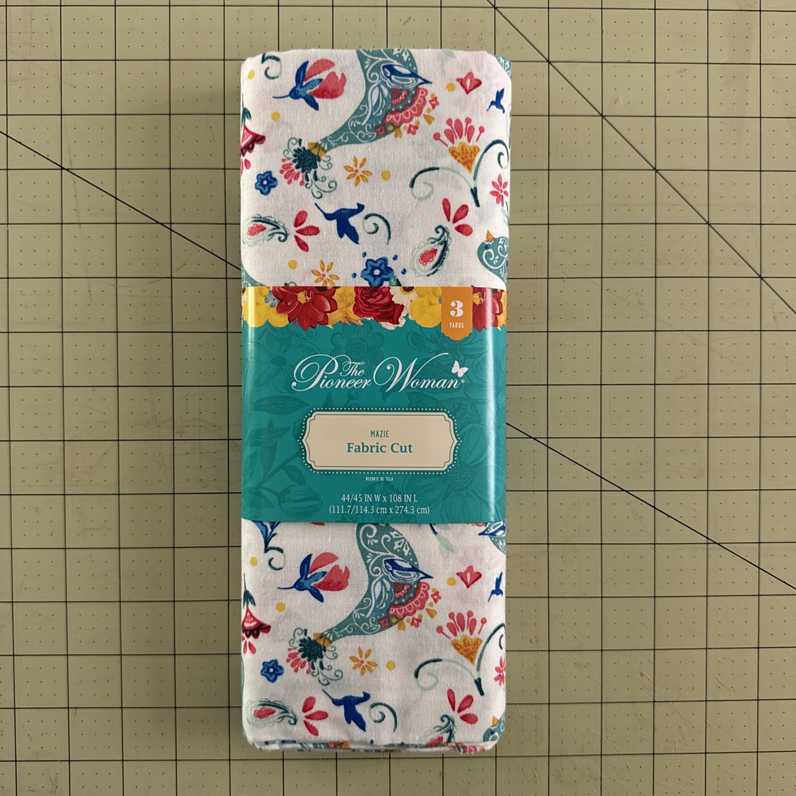 The Pioneer Woman Maize Precut Fabric 3 Yards 100% Cotton 44/45