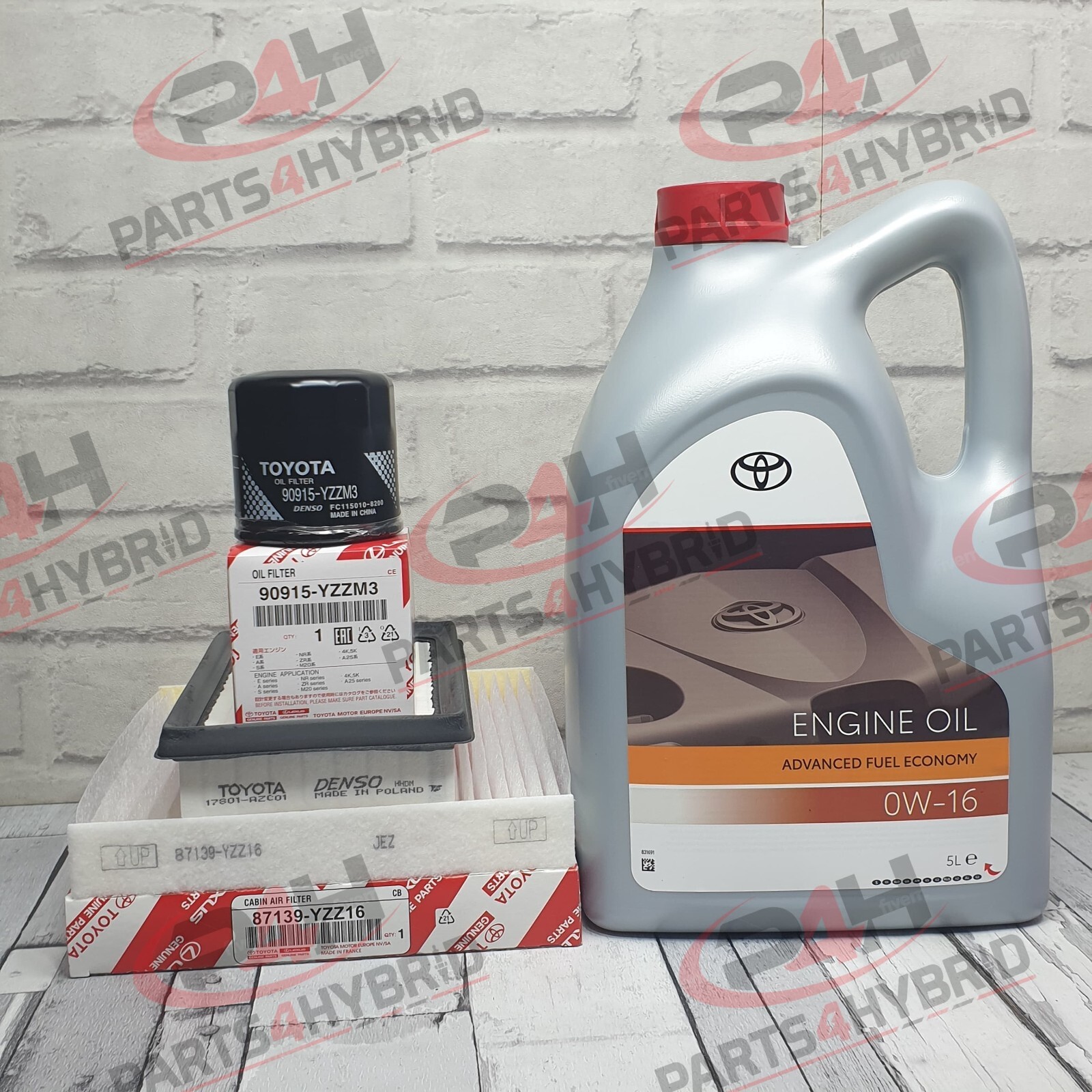 Genuine Toyota Yaris Service Kit KSP130 1.0L 2014-2020 With 0W16 Oil & Filters