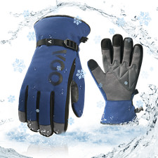 Vgo 1Pairs -4 Lined Touchscreen Waterproof Winter Work Gloves SL7761FLWP-BLU