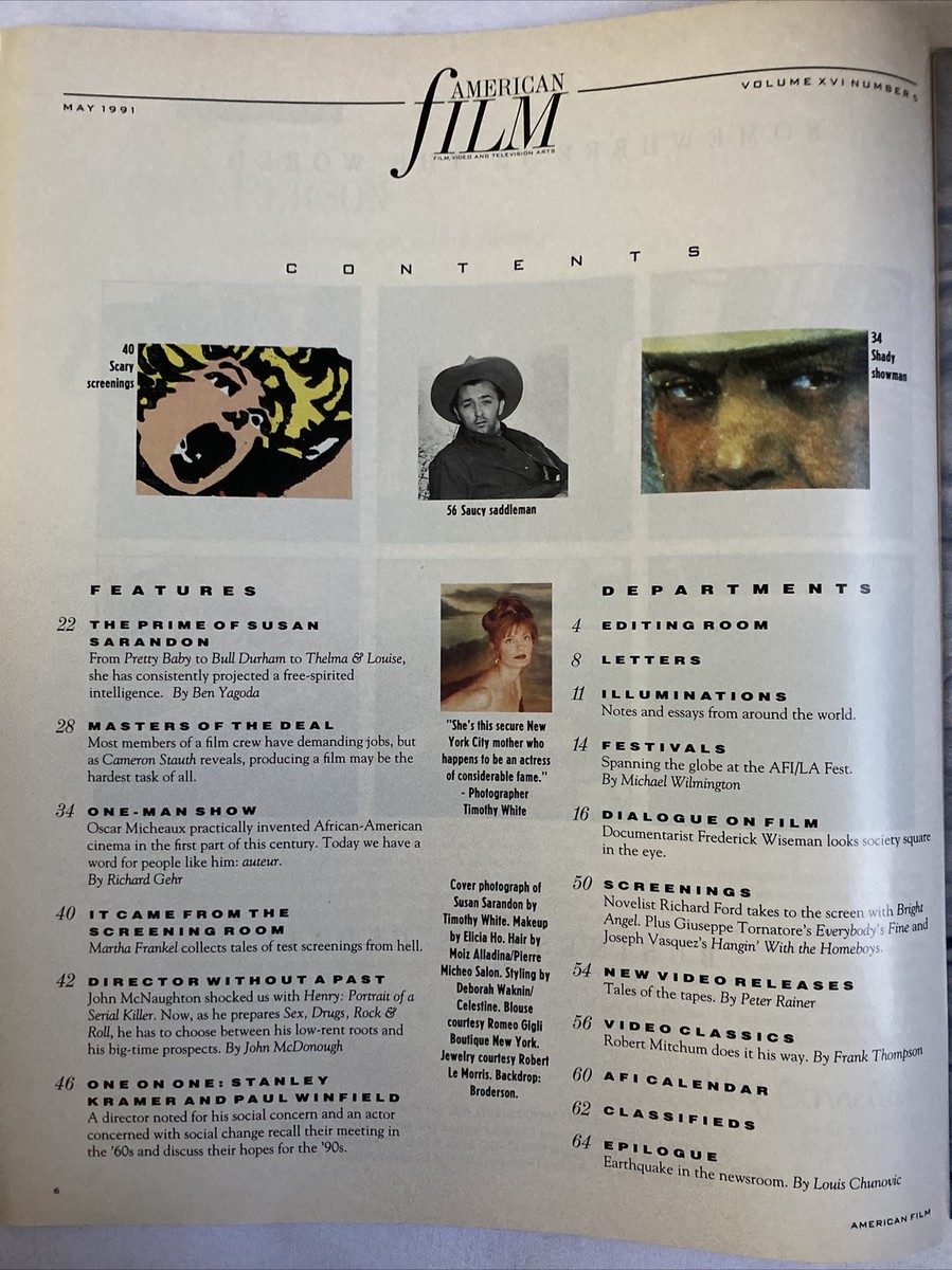 1991 May American Film Magazine, The Prime Of Susan Sarandon(CP185