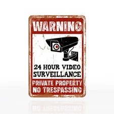 Private Property video surveillance signs outdoor Security camera sign for home