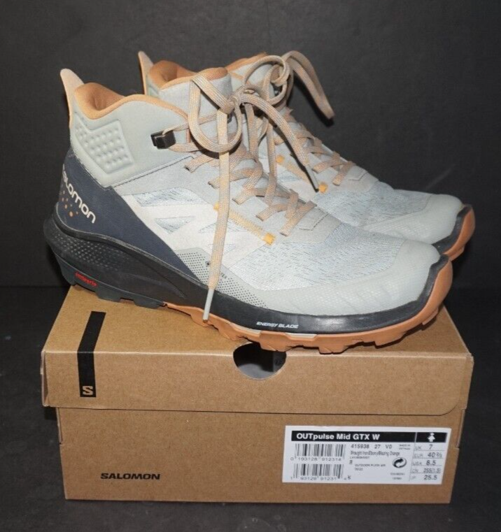 Stivali da trekking Salomon Outpulse Mid GTX donna taglia 8 5 ferro battuto ebano arancione