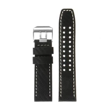 DASSARI 23mm Leather Carbon Fiber Replacement Watch Band Strap for Luminox Evo