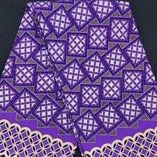 African fabric, Ankara fabric, Gold glitter purple print fabric, Ceremonial