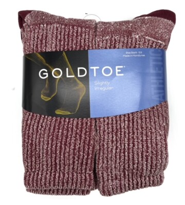 GoldToe Men's Heather Color Cotton Crew Athletic Sock, 6 Pair Shoe Size 6-12.5