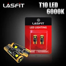 Lasfit T10 LED License Plate Light Bulbs 6000K Bright White 168 2825 194 Canbus
