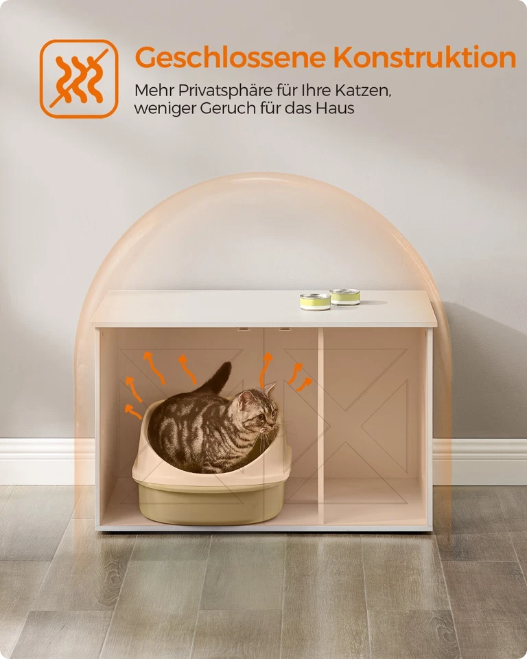 Katzenklo Schrank, Katzenhaus mit herausnehmbarer Trennwand PCLDE002W01 - Bild 4 von 4