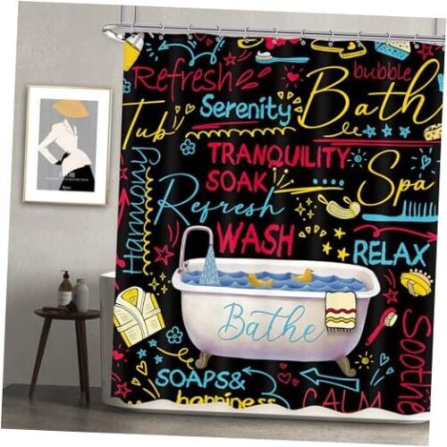 Funny Bathroom Rules Shower Curtain 60"W x 72"L (Pack of 1) 01kids(rules2)