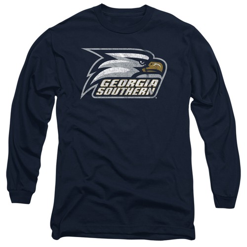 Georgia Southern Adult Long Sleeve T-Shirt Eagles Primary Logo, Navy, S-3XL