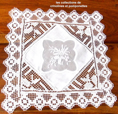 Napperon Rond Crocheté - Création Sylvette Raisonnier, Artisanat Français, 22cm, écru
