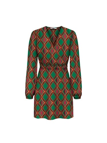 Robe Garcia Femme Vert Microfibre Taille XL - Manches Longues Col V - Neuf