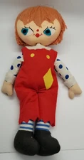 Holiday Fair Cloth Rag Doll Red Hair & Red Jumper 12" tall