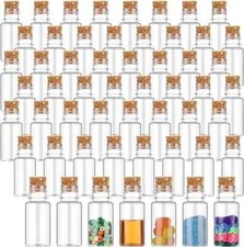 100 Packs 10ml Mini Plastic Bottles With Corks Stoppers Small Potion Bottles Tin