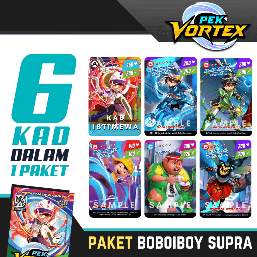 MONSTA BOBOIBOY GALAXY TRADING CARD GAMES - PEK VORTEX 1ST EDITION