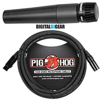 Shure SM57LC SM-57 Dynamic Instrument Microphone w/ Pig Hog XLR Mic Cable