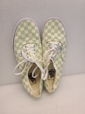 Vans Green White Checkered Tied Skate Shoes Men’s Size Women’s Size 