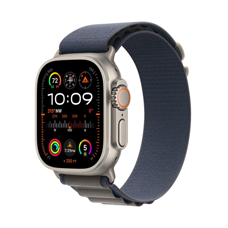 Apple Watch Ultra 2 Cellular 49mm Titanium Case w/ Blue Alpine Loop MREP3LW/A-image