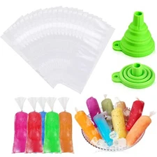 240 Pcs Disposable Ice Popsicle Bags Plastic Ice Cream Ice Candy Mold Bags