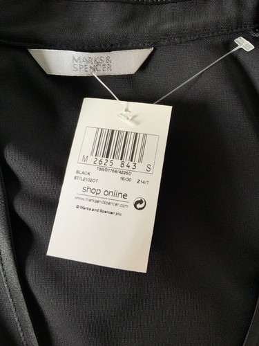 Marks and Spencers Size 16 v neck black dress BNWT with stretch T56/077684226D - Picture 4 of 7