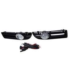 2 piezas PARRILLA FRONTAL LED LUZ ANTINIEBLA LÁMPARA PARA VW BORA MK4 99-04 Parrilla Blanco Lente Transparente