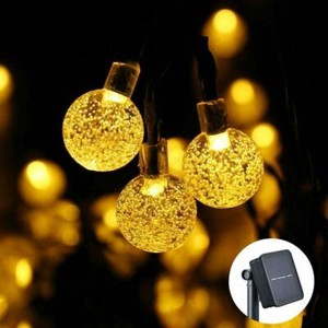 10m 40LED Solar Lichterkette Kugeln Innen Außen Garten Party Licht Deko
