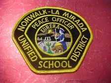 NORWALK LA MIRADA CALIFORNIA  SCHOOLS POLICE PATCH SHOULDER SIZE UNUSED ******