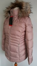 Andrew Marc - New - Down & Feather Coat Jacket Fur Trim Hood Dusk Rose Size M 12