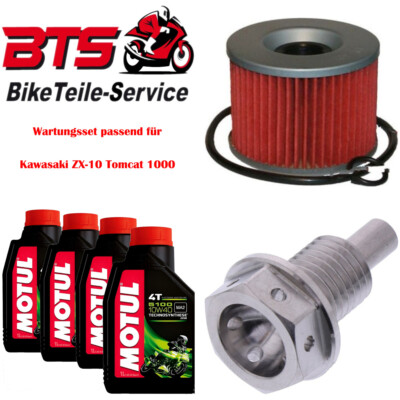 Sparset 4L Öl, Filter, Ablassschraube passend für Kawasaki ZX-10 Tomcat 1000 81