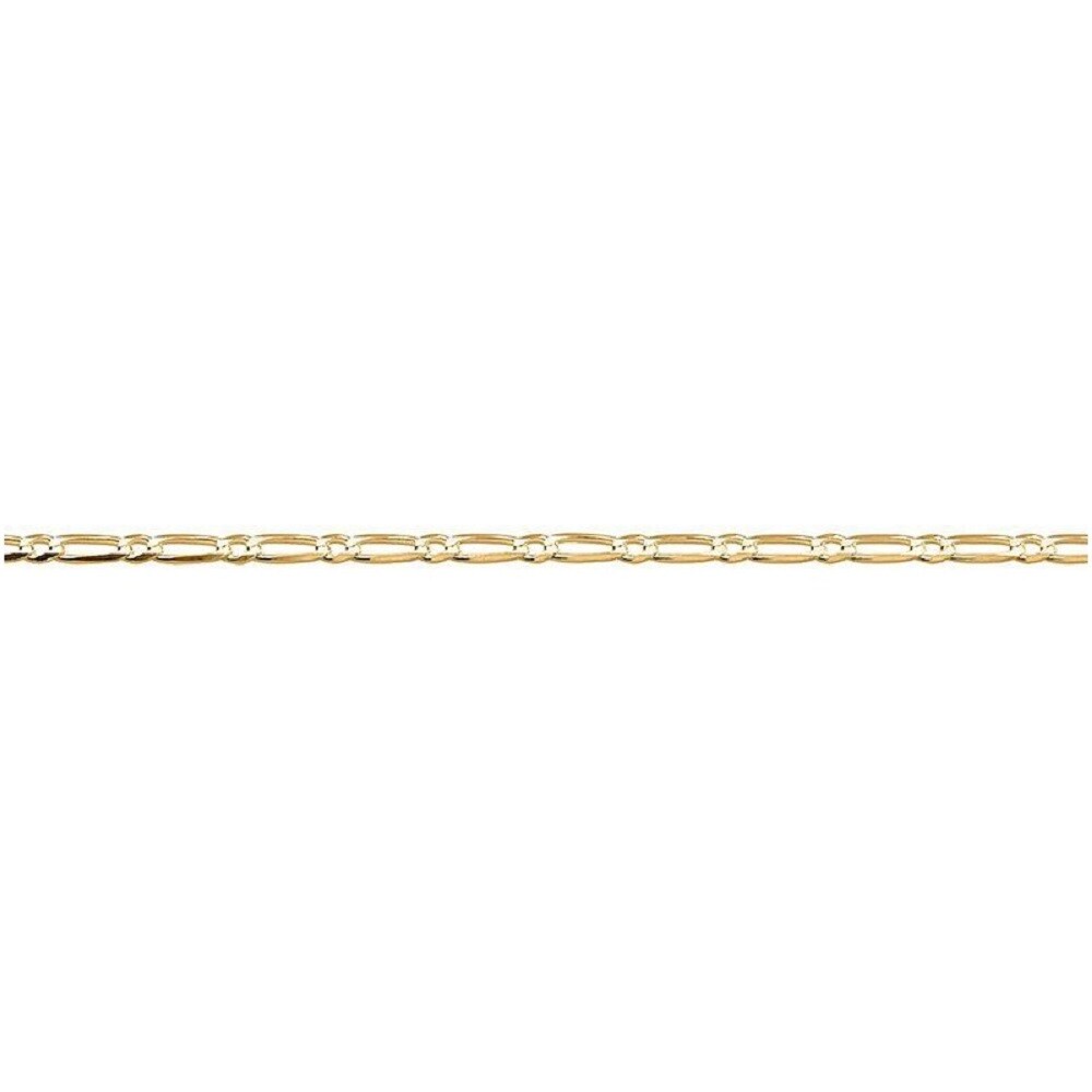 Bracelet maille figaro ultraplate plaqué or 750 homme femme chaîne poignet