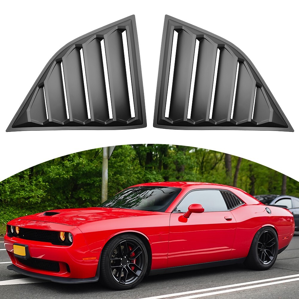 2008-23 Dodge Challenger Rear Side Window Louver Sun Shade Matte Black